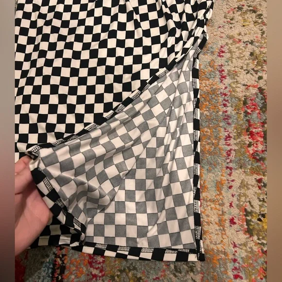SHEIN Black and White Checkered Maxi Skirt - Picture 3 of 3